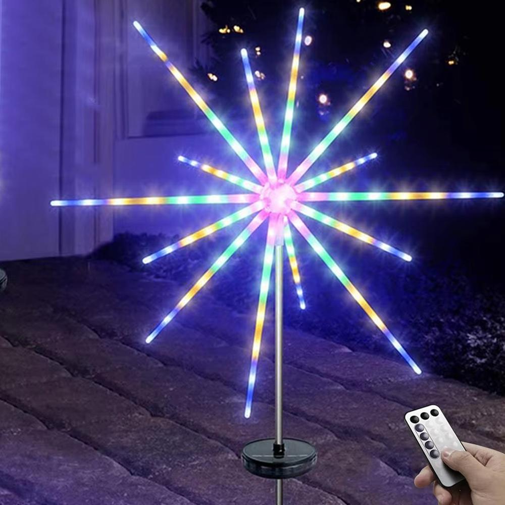 Solar Landscape Lights Outside Waterproof Solar Meteor Showers Light Remote Control Dimmable Timing for Garden Patio Yard Decor