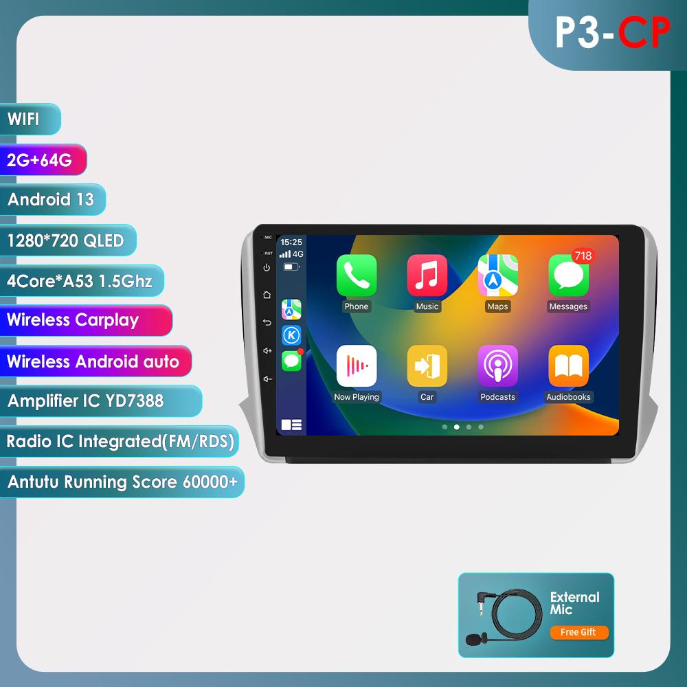 OSSURET 4G Android 10.1 для Peugeot 2008 208 серии 2014-2018 мультимедийная стереосистема автомобиля без DVD-плеера интеллектуальная навигация GPS радио RDS WIFI DAB+ DVR