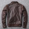 Новая мужская винтажная куртка из ПУ кожи, красновато-коричневая