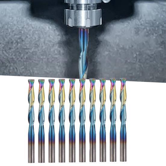 10 шт. 3,175 мм с круглым хвостовиком и плоской головкой, фрезы, высокая твердость, высокая эффективность работы, широко используемые спиральные фрезы с ЧПУ, деревообработка