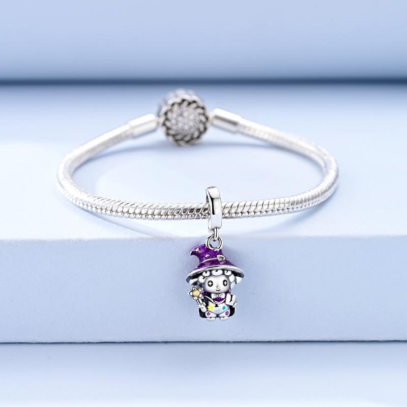 925 Silver Cartoon Doll Theme Series Pendants Bear Piggy Wizard Dwarf Charms Fit Original Bracelet Necklace Jewelry