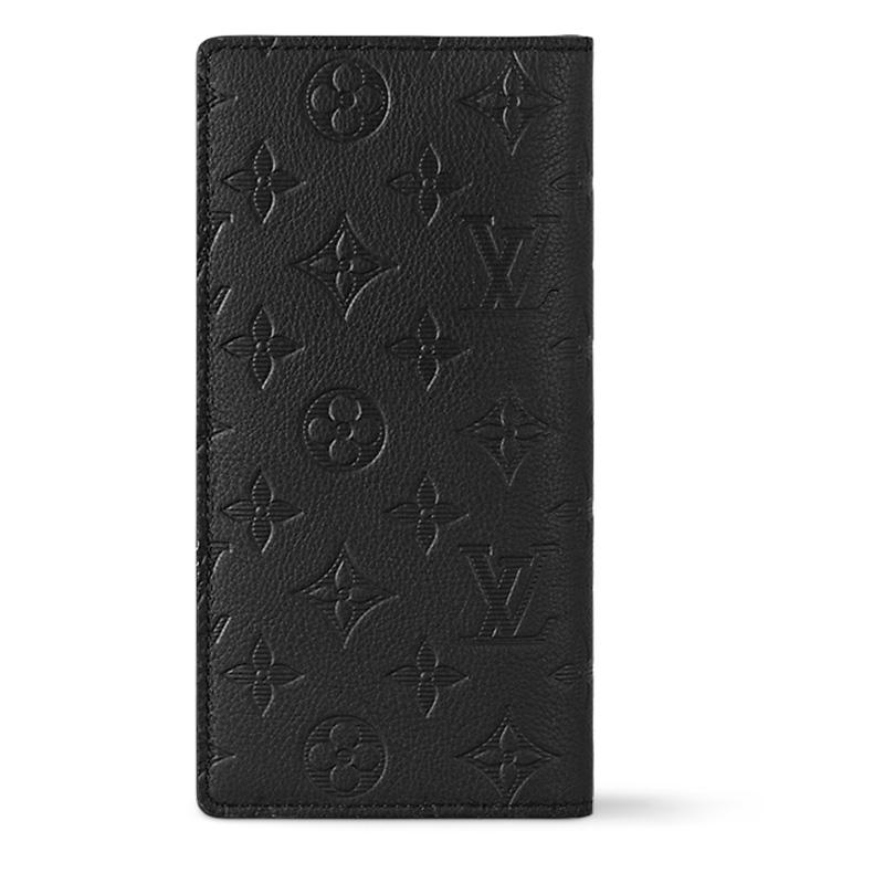 Louis Vuitton Brazza Wallet Black Monogram Shadow Calf Leather Men Wallets M62900
