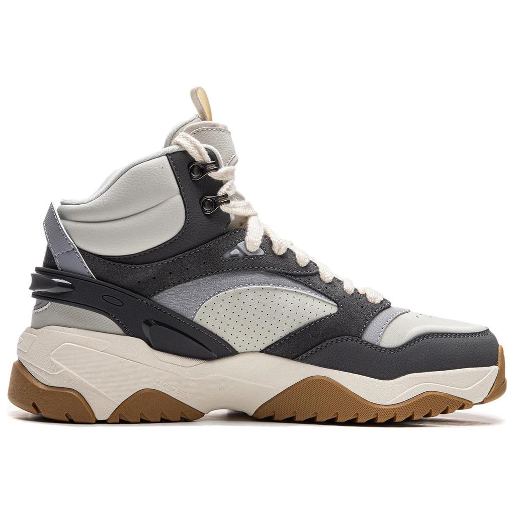 Li Ning Tian Ji 3.0 Hi Classic Comfortable Retro Trend Thick Sole Height Increasing Rebound Non-Slip Wear-Resistant Mid-Top Skate Shoes AGCU433-4