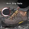 Oulylan Men Wear-resistant Work Shoes Outdoor Thick Sole Antiskid Sneakers Steel Toe Anti Puncture Safety Boot Large Sizes To 46