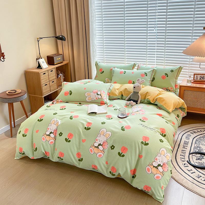 Nordic Thickened 100 Percent Cotton Brushed Duvet Cover Soft Skin Friendly Comfortable Single Double Quilt Cover