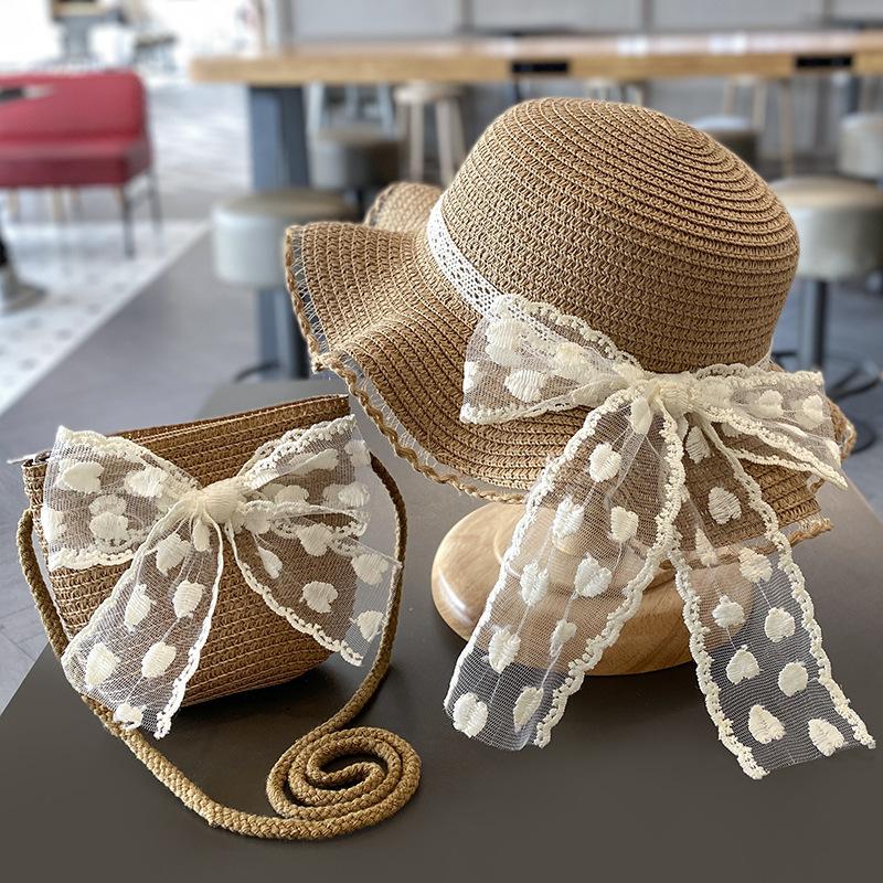 Summer Children's Sun Protection Beach Straw Hat Princess Girl's Vacation Woven Sun Hat