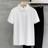 Turn-down Collar Business Casual Fashion T-Shirts Pullovers Temperament Simplicity Solid Button Short Sleeve Men's Clothing 2023