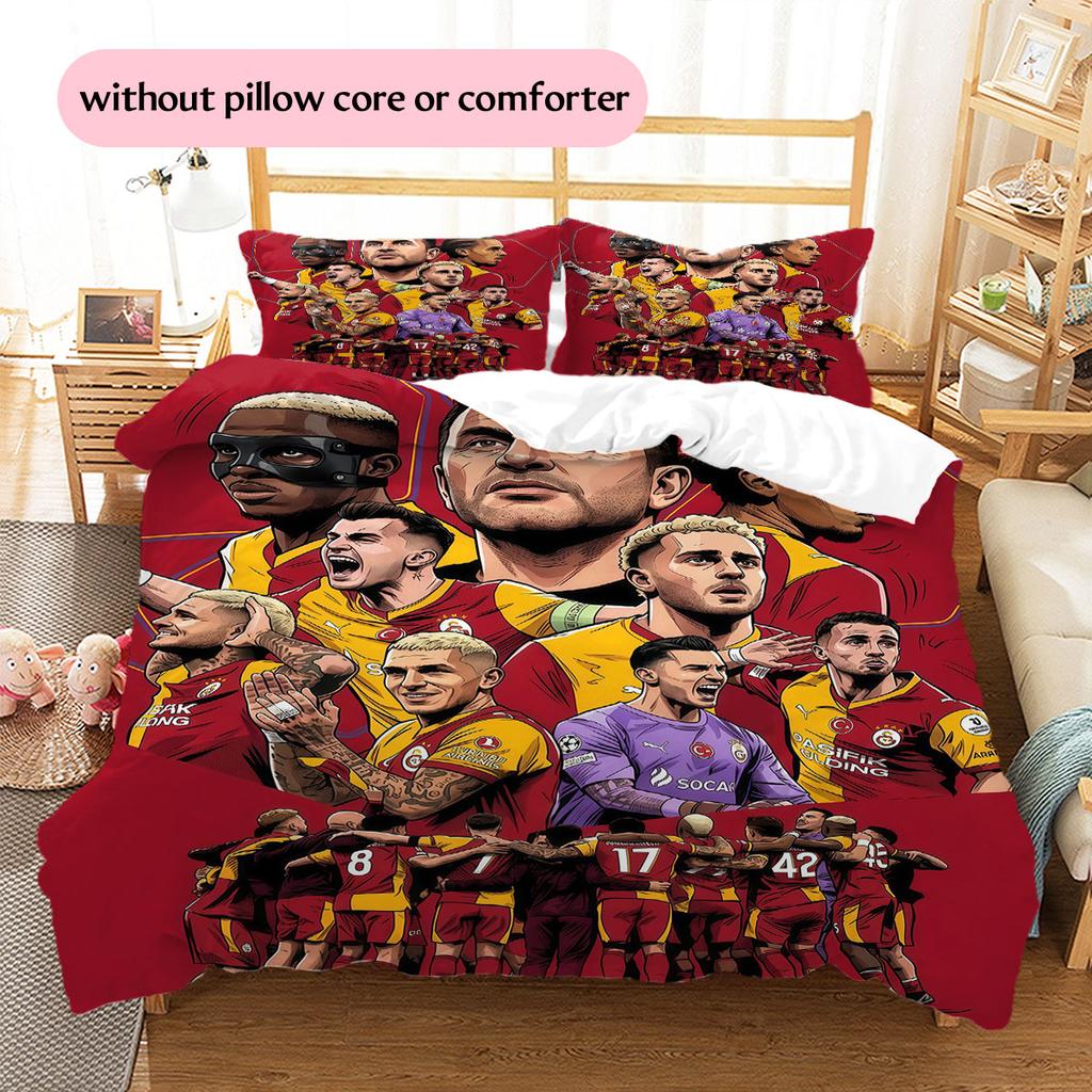 Galatasaray SK Players Pattern Bedding Home Decoration Birthday Gift ( 1 duvet cover + 2 pillowcase, without core),fan merchandise.