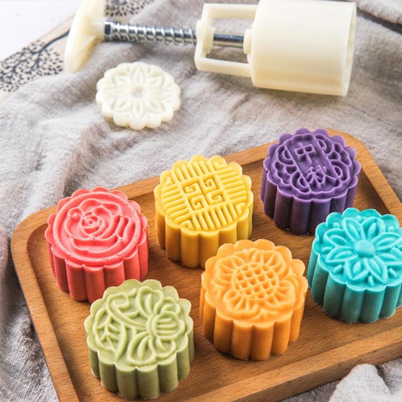 Форма для лунного пряника 50 г/75 г, ручной пресс для лунного пряника, фестиваль середины осени, форма для лунного пряника, инструменты для украшения помадкой для лунного пряника