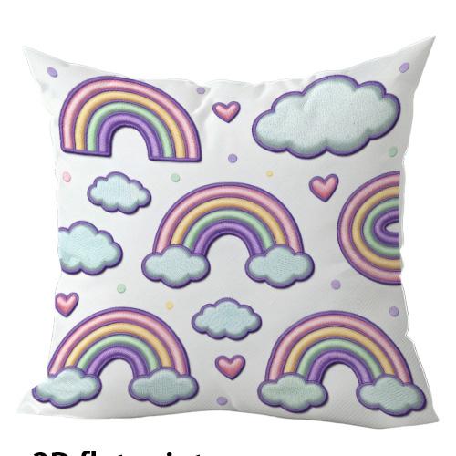 Colorful Rainbow Cloud Doublesided Printed pillow cover Short plush Suitable living rooms bedrooms sofas throw cushion cover