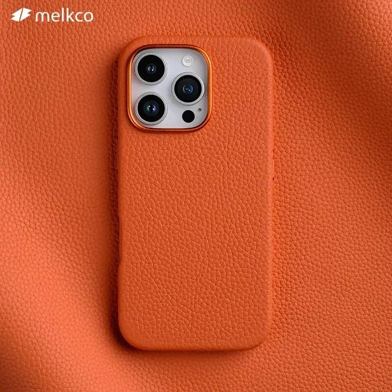 Melkco 100% Натуральная Кожа Чехол для IPhone 16 Pro Max 16 Plus Магнитные Чехлы Премиум Роскошная Коровья Кожа IPhone 16 Защитный Чехол