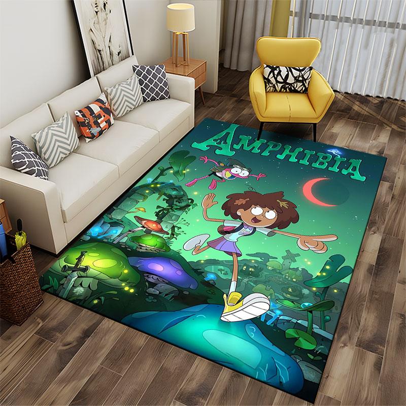 Amphibia Cartoon Adventure Carpet suitable as a non-slip mat for the living room or bedroom sofa
