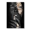 Scandinavian Poster African Art Black and Gold Female Oil Painting Interior Decoration Cuadros Modern Wall