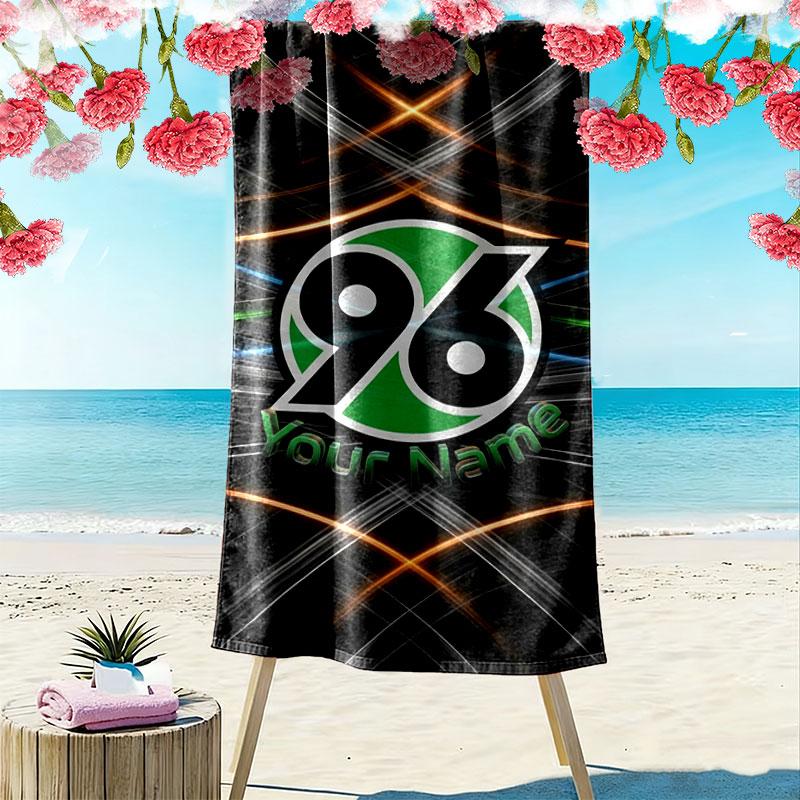 Hannover 96 Custom Name Print Beach Towel, Large Soft Quick Dry Towel for Beach Camping Swimming