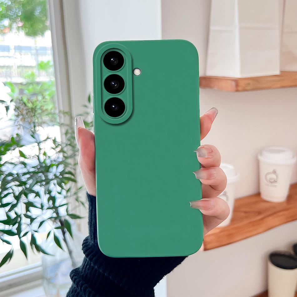 Однотонный чехол для телефона Samsung Galaxy S26 / S26 Plus / S26 Ultra Funda Мягкий Жидкий Силикон Ударопрочный Защитный Задний Чехол