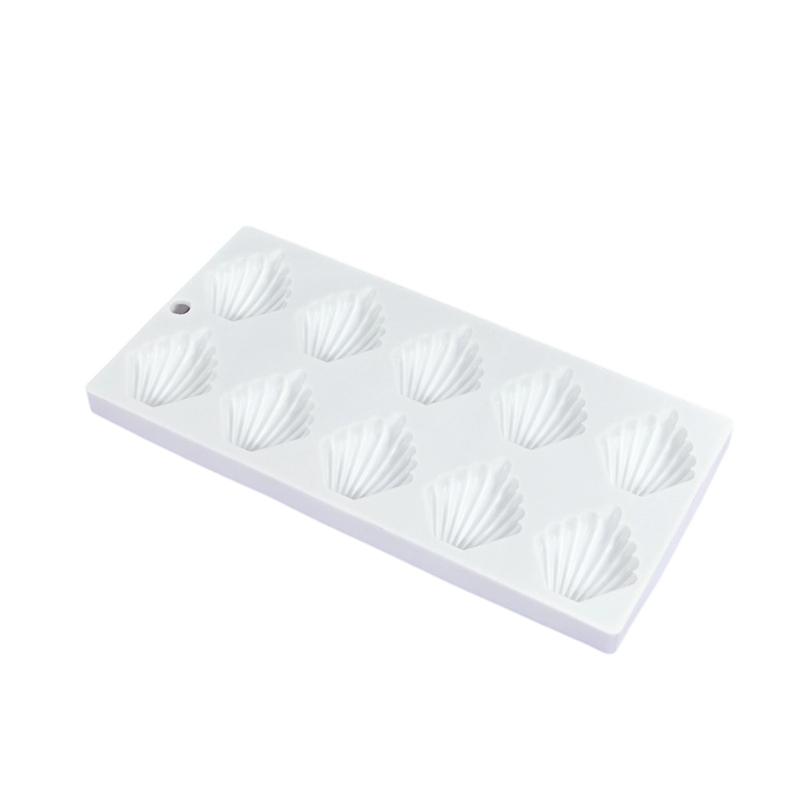 Reusable 10 Cavity Silicones Shell Shape Baking Molds For Homemade Madeleines And Mousse Dessert Pan Dishwasher Safe