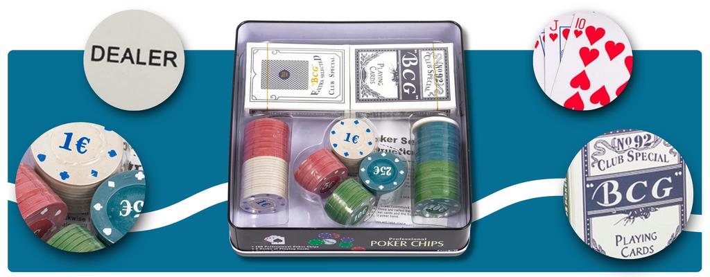 Poker Set 100 Chips Professional Poker Cards