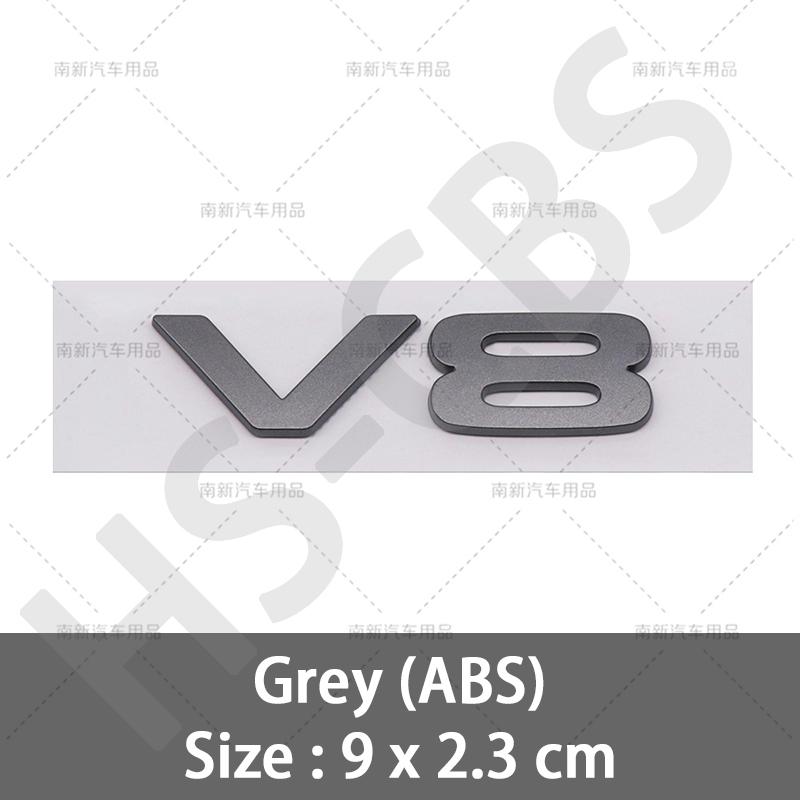 3D ABS Car Engine Displacement Logo V8 Letter Embelm Rear Trunk Badge Auto Tailgate Stickers