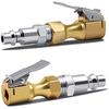 Brass Air Chuck Closed Flow Tire Chuck Heavy Duty Lock On Tire Inflator Chuck With Clip-2pack