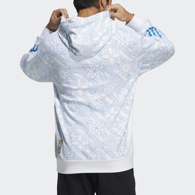 adidas Толстовки Мужские Лазурный С капюшоном Умеренный Обычный HE2915