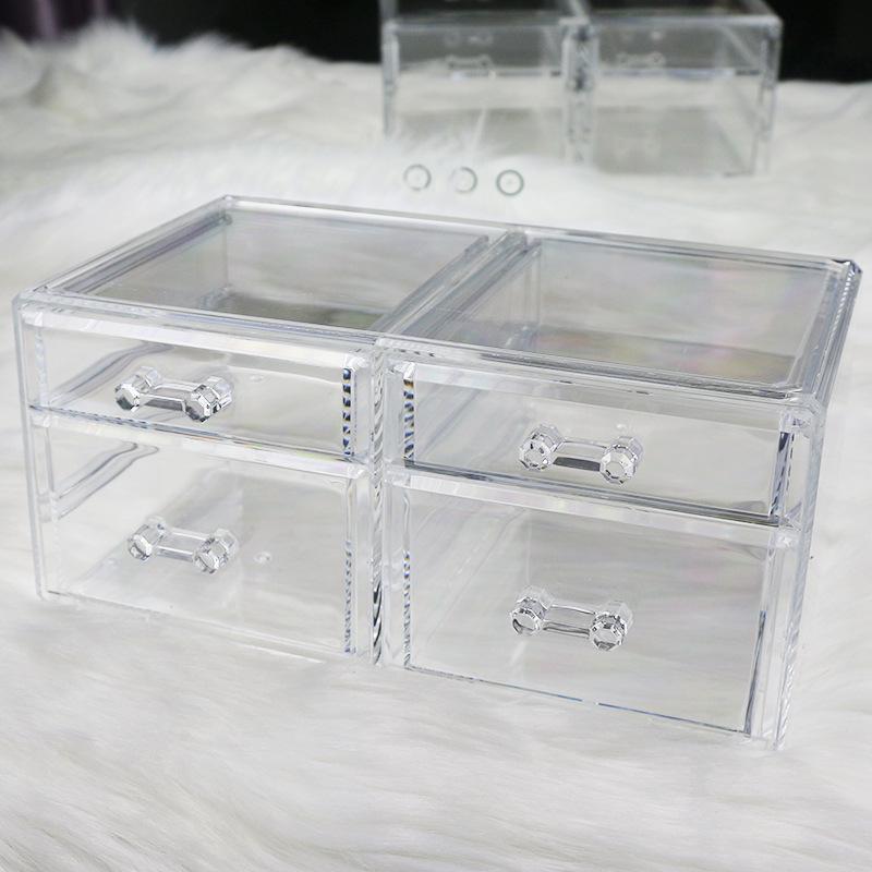 Transparent Dustproof Makeup Organizer with Drawers