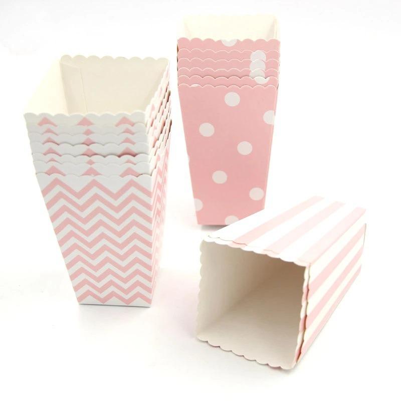 Striped Ripple Dot Popcorn Box Creative Birthday Party Decora Festival Carnival Snack Cup Children's Anniversary Gift Packag Handheld Popcorn Bucket