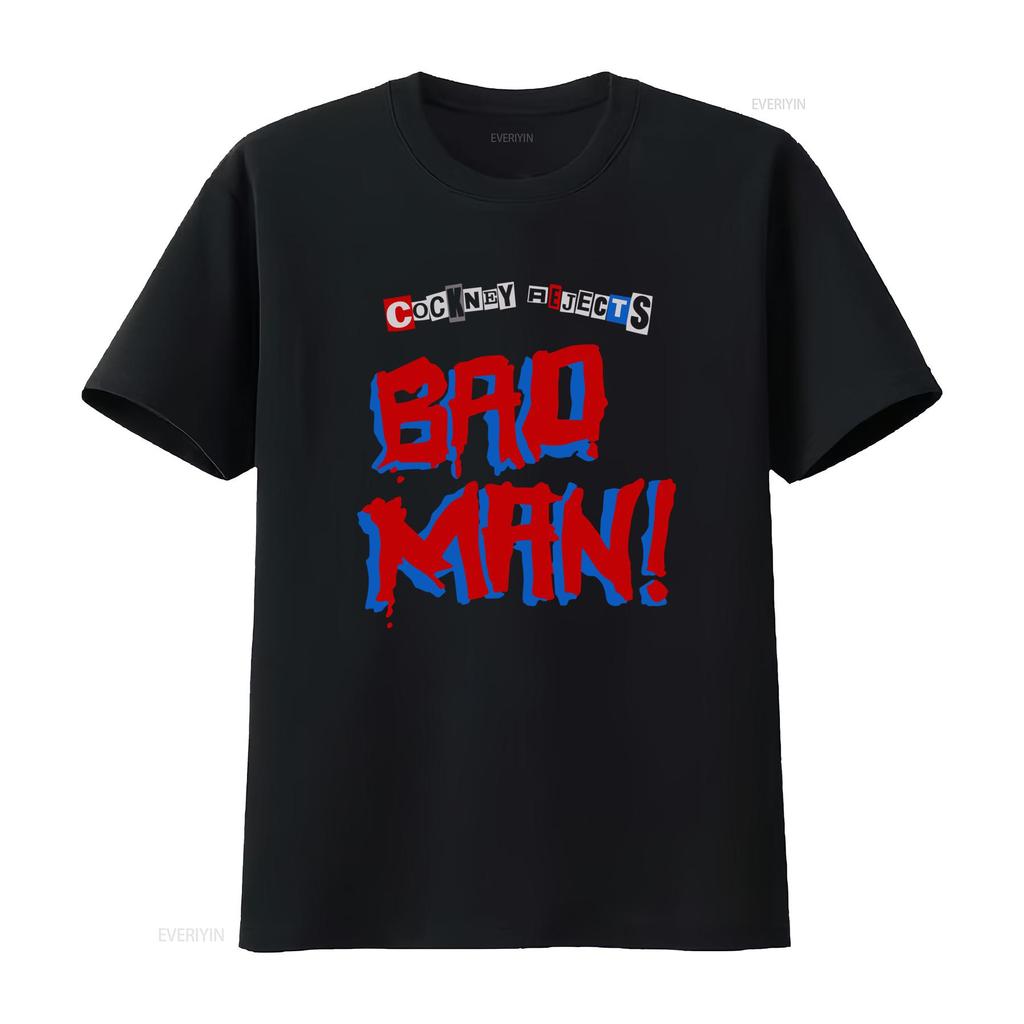 Cockney Rejects Bad Man Print Mens T Shirt Available in 6 Colors vintage Washed Slightly Casual Unisex Top For Everyday Wear