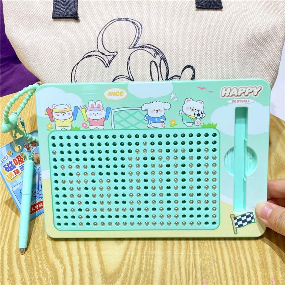 Puzzle Steel Ball Drawing Board Magnetic Toy Writing Pad Bag Pendant  for Backpack