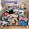 3 шт. Разноцветный Комплект Постельного Белья Hello Kitty 1 Мягкий Пододеяльник + 2 Наволочки, Машинная Стирка, Подходит для Всех Сезонов, Идеальный Подарок W062