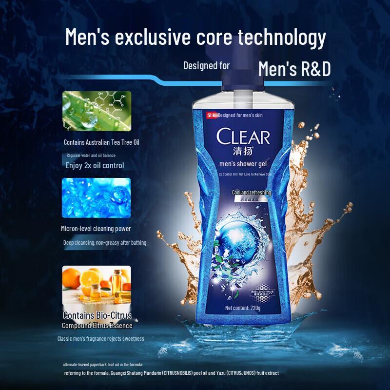 CLEAR Men's Cooling Oil Control Shower Gel