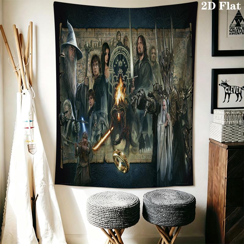 Fantasy Heroes Unite Magical Tapestry Tapestry Background Cloth Wallmounted Atmospheric Background Cloth Wall Covering Decoration