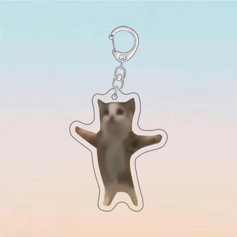Adorable Cat Banana Pendant: Cute Acrylic Ornament Keychain Gift