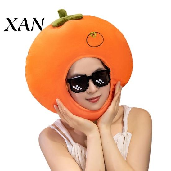 Photo Booth Prop Hood Bright Colorful Fruit Food Shape Soft Plush Headgear Internet Celebrity Costume Face Opening Feature Party Vegetable Accessory