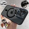 Металлический держатель Чехол для телефона для iPhone 17 16 15 14 13 12 11 Pro Max Plus Air Для Magsafe Прозрачная магнитная крышка для защиты объектива