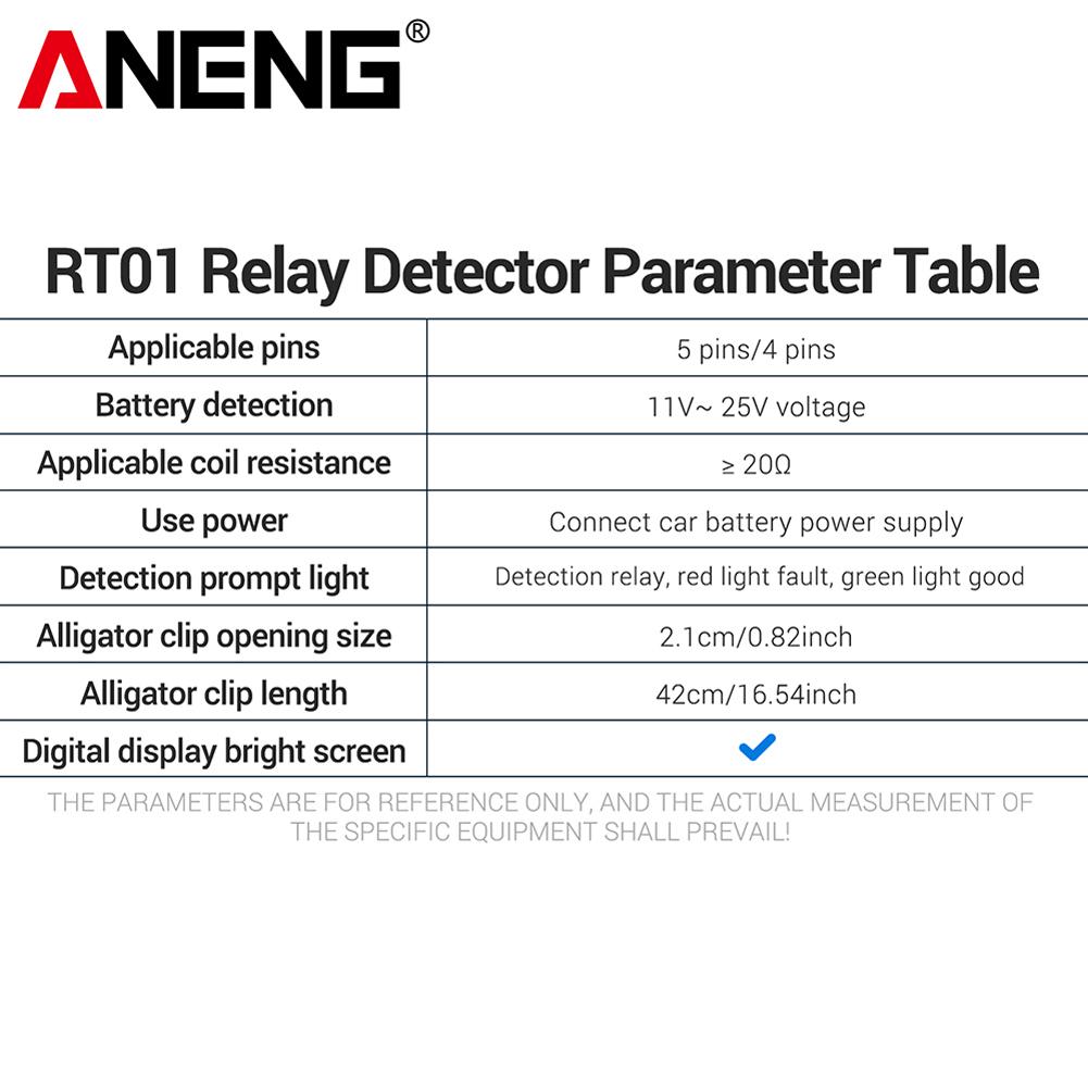 ANENG RT01 Тестер реле Aermotor 11-25 В Детектор напряжения автомобильного аккумулятора Светодиодный индикатор Анализатор генератора Диагностический инструмент