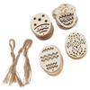 30pcs Easter Unfinished Wooden Ornaments Oval DIY Wooden Hanging Ornaments with 12 Paintbrush 30
