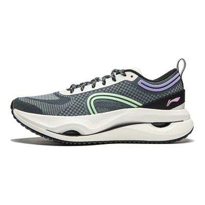 Li Ning Амортизирующие износостойкие легкие упругие низкие беговые кроссовки женские Черно-белые ARHU006-2