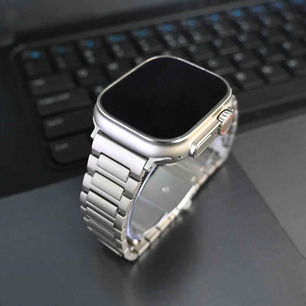 Ультратитановый браслет для Apple Watch 49 мм 46 мм 45 мм 44 мм Роскошный металлический ремешок для IWatch Серии 10 9 8 7 6 5 SE 42 мм 41 мм Ремешок