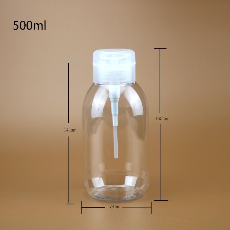 Многоразовая бутылка с дозатором-помпой для жидкости для снятия лака, жидкости для снятия макияжа 200/300/500 мл, пустая бутылка для розлива
