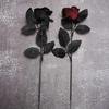 10 шт. искусственных роз, искусственная роза с гибким стеблем, реалистичные черные, темно-красные искусственные розы для украшения стола, украшения для дома, вечеринки, свадьбы