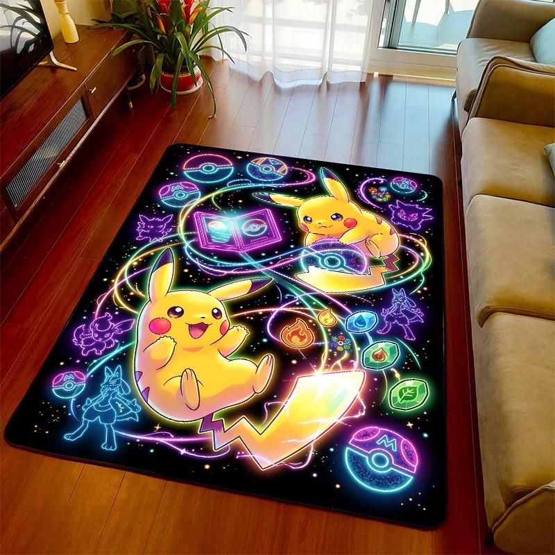 Pokemon Floor Rug Carpet Anime Theme Soft Touch Anti Slip Bottom for Bedroom Living Room Decor -QJY