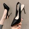 1088D Bag Head Back Empty High Heels New Pointed Head Stiletto Single Shoes Women's Korean Version Simple Temperament Sandals