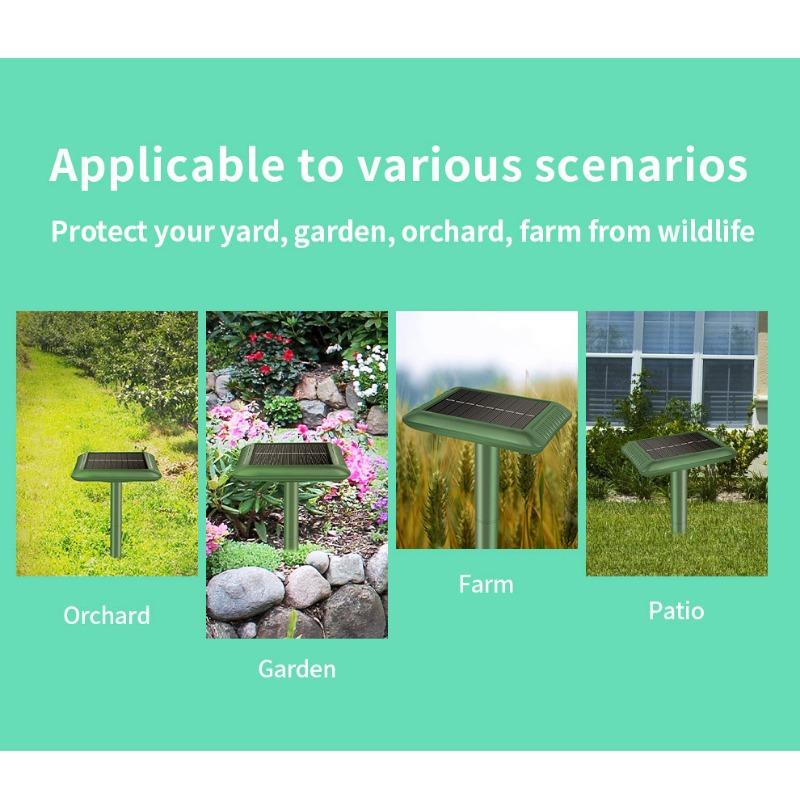Отпугиватель мышей на солнечной батарее, инвертор на 360°, механическая волна, отпугиватель змей, ферма, сад, заземляющая вилка, отпугиватель мышей