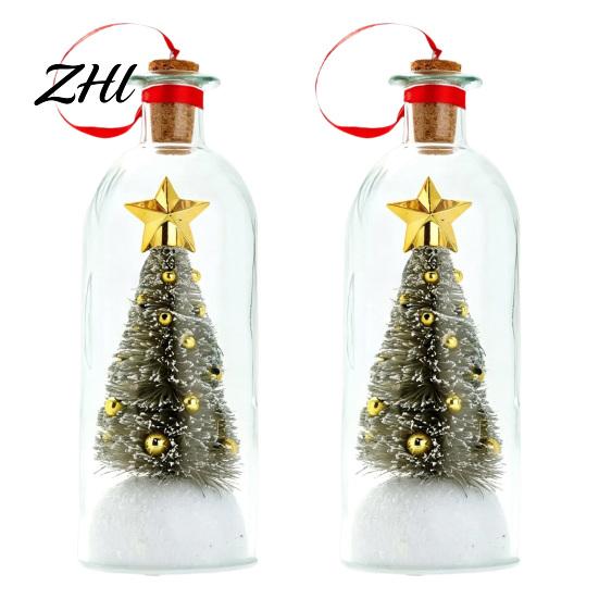 Snowflake Holly Ornaments Recordable Christmas Tree Message in A Bottle, Voice Recording Holiday Keepsake Decorative Ornament for Entryway with