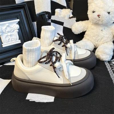 Модные весенне-осенние женские туфли на высокой платформе предлагают повседневную вулканизированную обувь, дизайнерскую роскошь для ходьбы, корейский стиль, 39 размер, женская обувь на распродаже