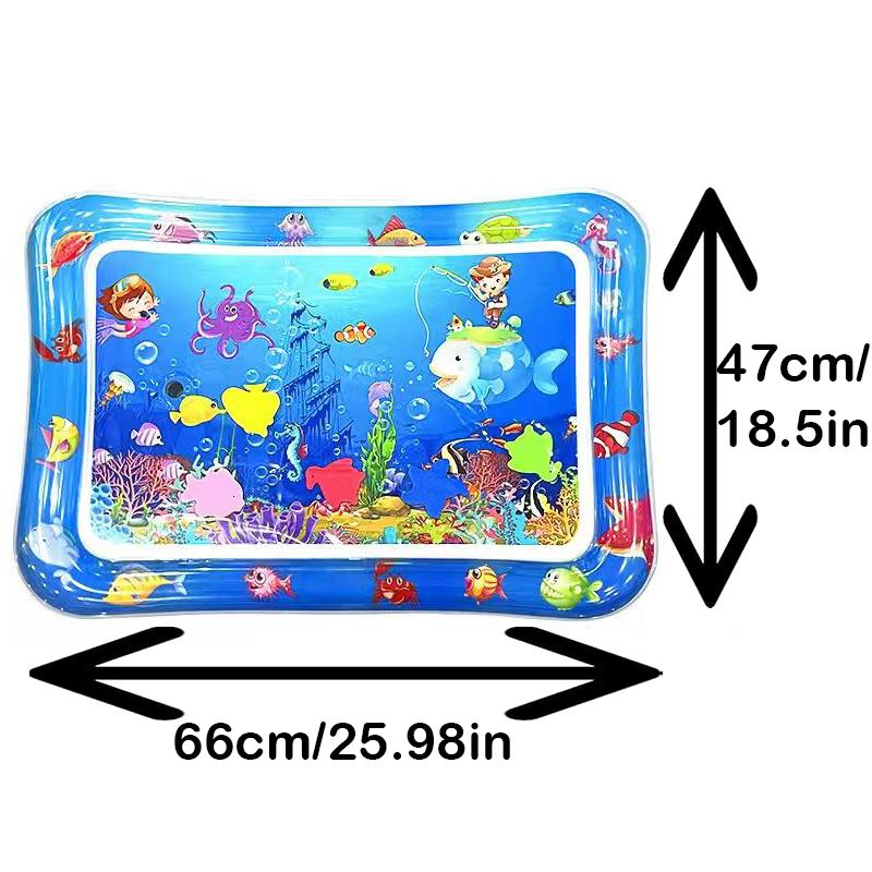 65cm Square Shape Inflatable Baby Water Play Mat Infant Kid Tummy Time Water Pad Cushion Early Educate Develop Activity Toy