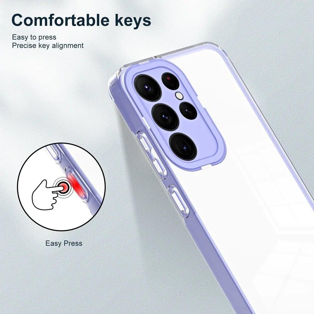 Прозрачный чехол для телефона Samsung Galaxy S24 S23 Ultra A14 A04 A34 A54 A13 A23 A33 A53 A73 A52 A24 A05 A15 A25, защитный чехол-бампер