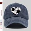 pc Vibrant and Beautiful HeartShaped Soccer Print Baseball Cap Printed Design Casual Hat for Sports Enthusiasts Comfortable