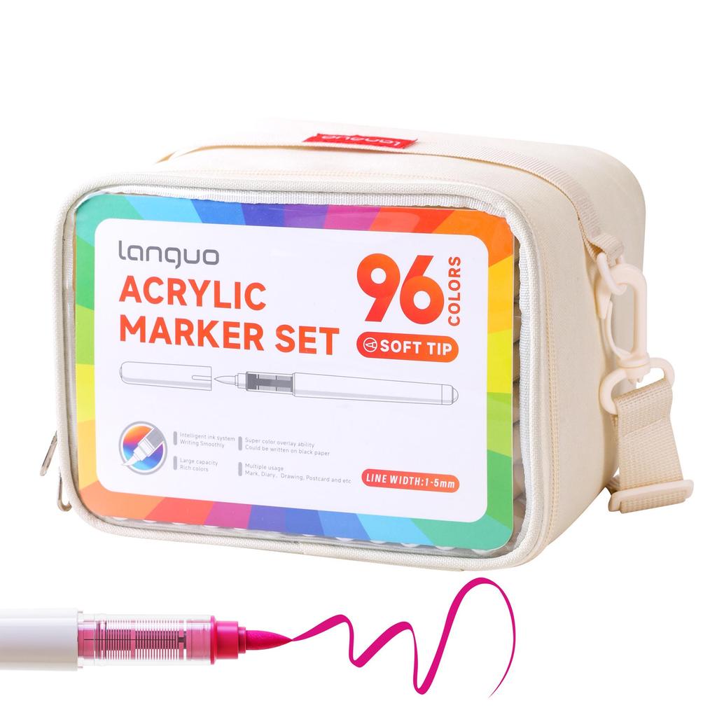 Набор акриловых маркеров Blue Fruit 240 цветов с мягким наконечником для студенческих граффити и рисования