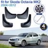 Car MudflapFor Skoda Octavia A5 4-Door Sedan MK2 1Z 2004~2012  4x Mudguards Protection Fender Styling Accessories Flap